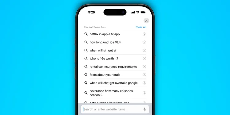 iOS 18.4 làm lộ lịch sử tìm kiếm của người dùng