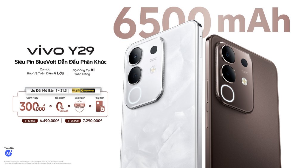 vivo Y29 ra mắt: Pin khủng, thiết kế cao cấp bền bỉ