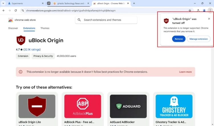 cách kích hoạt lại ublock origin trên google chrome