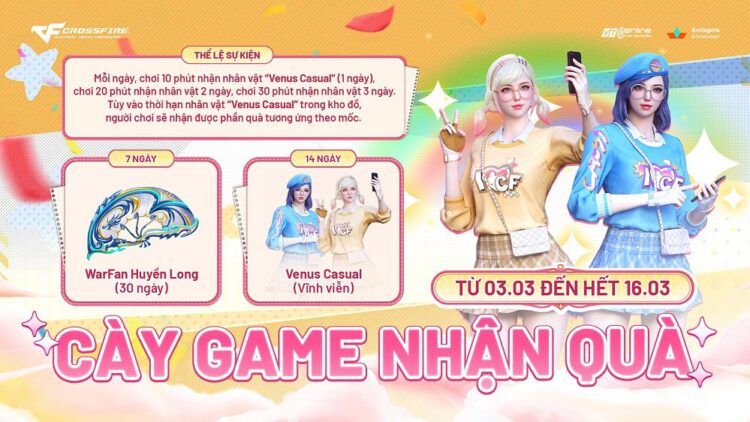 Đột Kích tặng miễn phí nhân vật Venus Casual khi đăng nhập chơi game