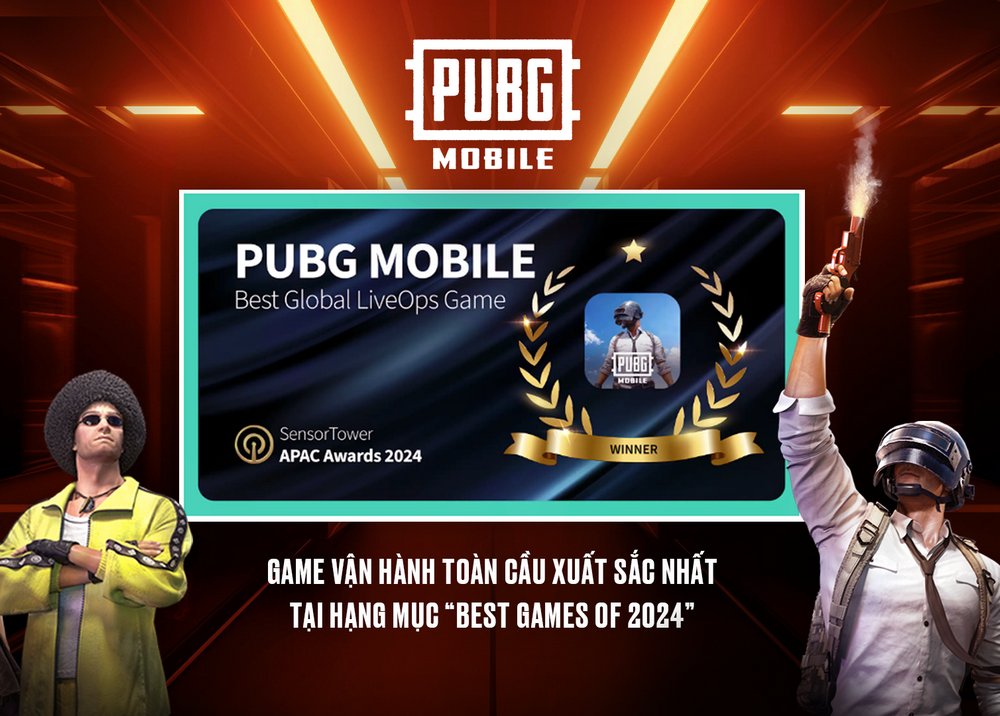 PUBG Mobile nhận giải thưởng Sensor Tower APAC