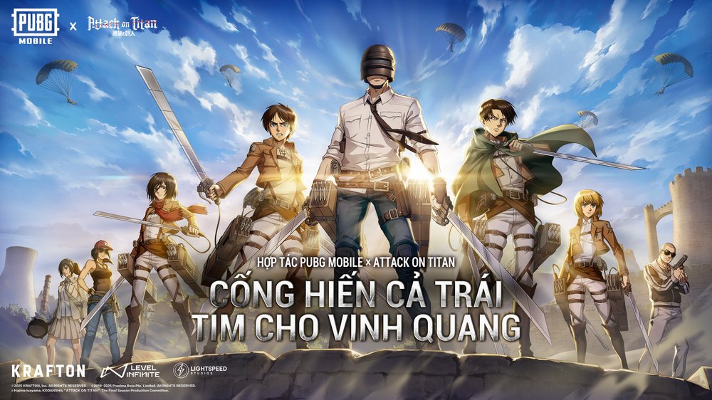 PUBG MOBILE update 3.8, hợp tác cùng Attack on Titan