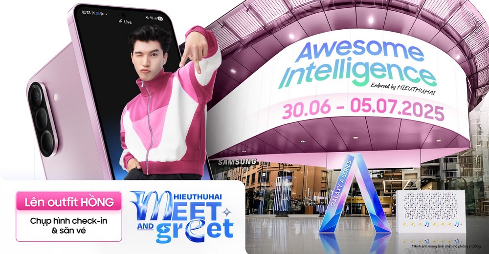 Samsung ra mắt Galaxy A56 5G Hồng mới, khuấy động mùa hè cùng HIEUTHUHAI