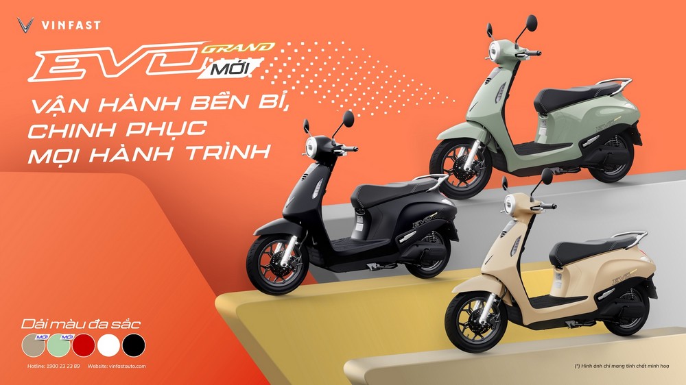 VinFast ra mắt bộ đôi xe máy điện Evo Grand và Evo Grand Lite