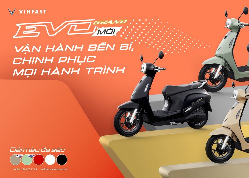 VinFast ra mắt bộ đôi xe máy điện Evo Grand và Evo Grand Lite