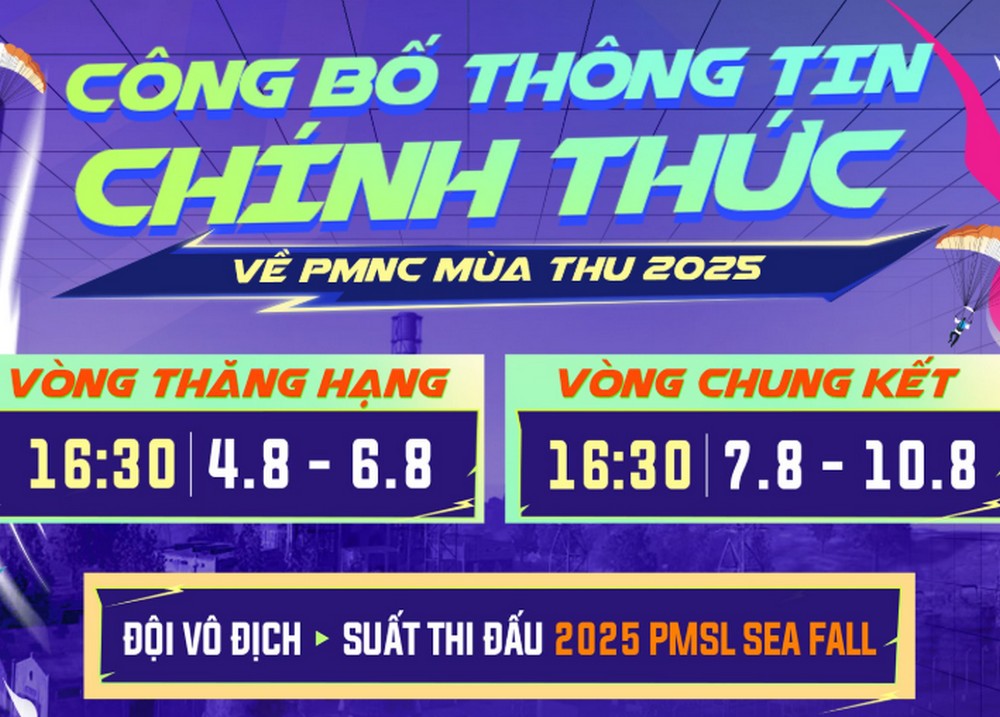 PMNC Mùa Thu 2025: 16 đội tuyển tranh vé dự PMSL SEA Fall