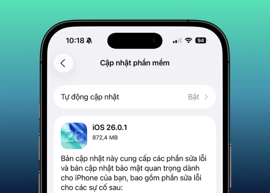 Apple phát hành iOS 26.0.1: Sửa nhiều lỗi khó chịu