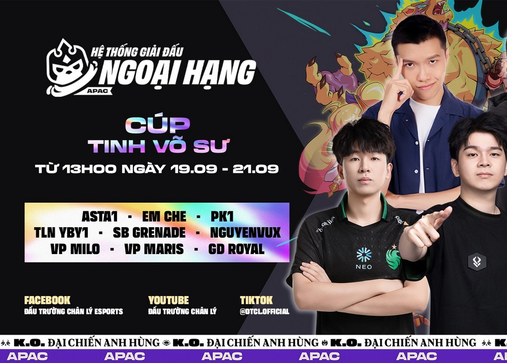 ĐTCL: APAC đối đầu Trung Quốc tại Cúp Tinh Võ Sư