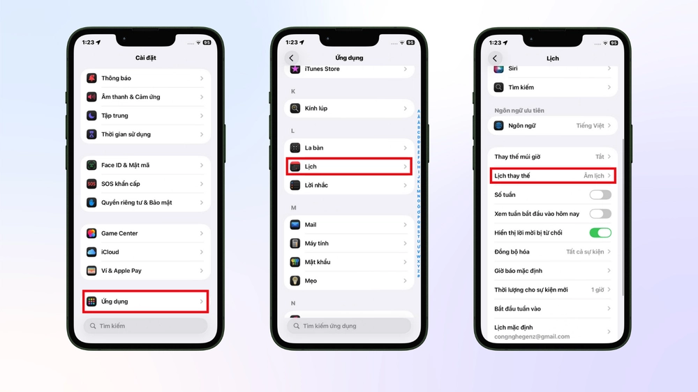 Hiển thị lịch âm trên iOS 26 siêu nhanh trong tích tắc 