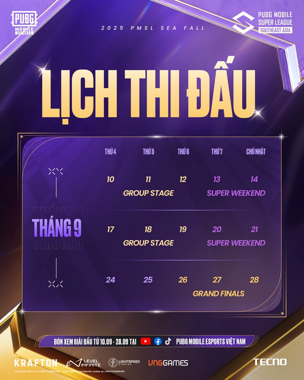 Giải vô địch PUBG MOBILE Đông Nam Á Mùa Thu 2025 khởi tranh tại Thái Lan