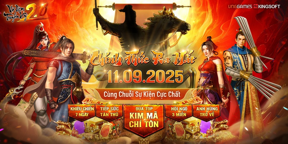 Võ Lâm Truyền Kỳ 2.0 PC chính thức ra mắt 11/09/2025