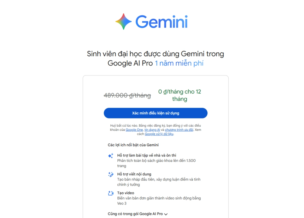 Google chơi lớn tặng 2TB Google One cho sinh viên Việt Nam