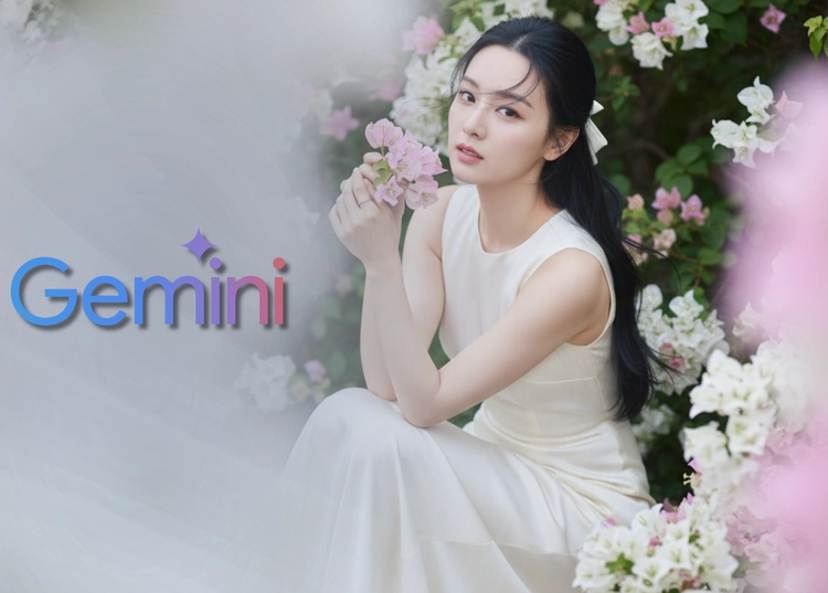Hóa nàng thơ bên dàn hoa giấy chỉ với 1 câu lệnh Gemini AI