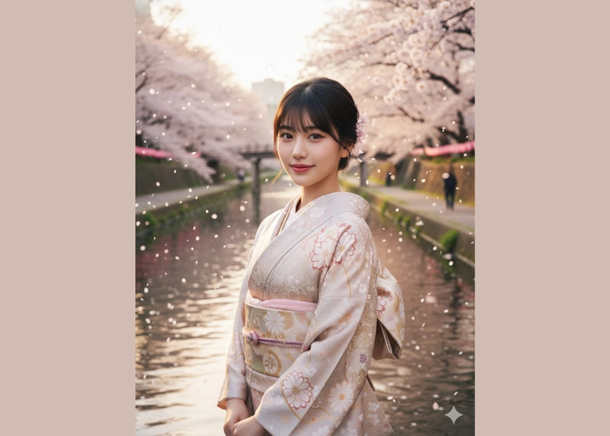 Prompt tạo ảnh check-in hoa anh đào Nhật Bản