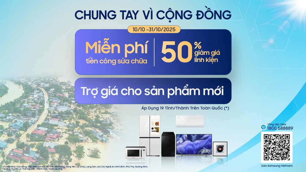 Samsung chung tay hỗ trợ người dân khắc phục hậu quả mưa lũ