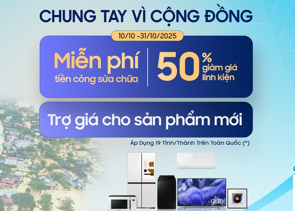 Samsung chung tay hỗ trợ người dân khắc phục hậu quả mưa lũ
