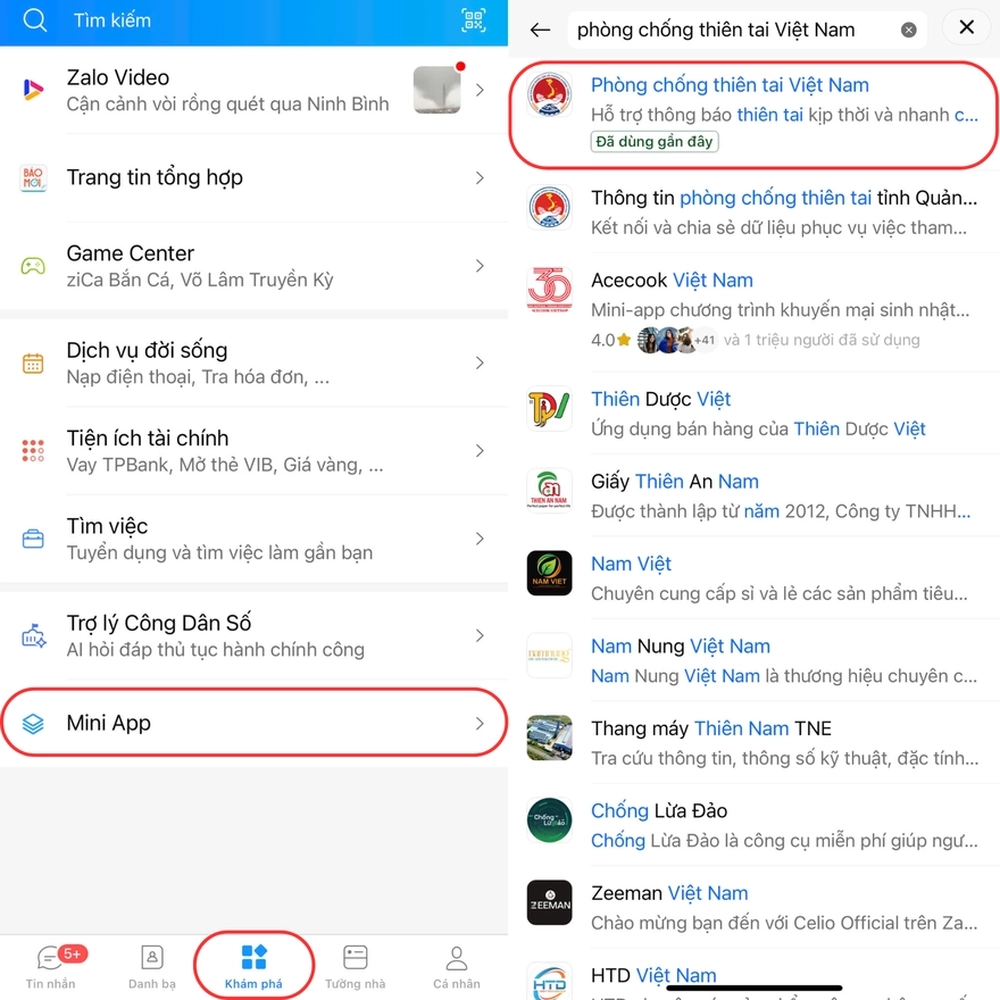 Tính năng Zalo SOS cứu trợ khẩn cấp người dân vùng bão lũ