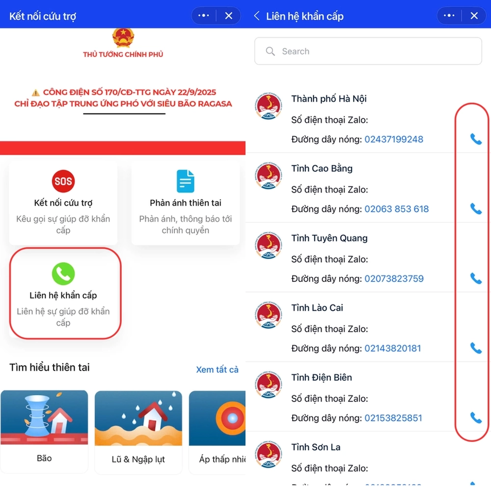 Tính năng Zalo SOS cứu trợ khẩn cấp người dân vùng bão lũ