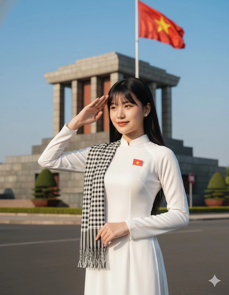 Vẻ đẹp phụ nữ Việt trong tà áo dài bằng Prompt AI