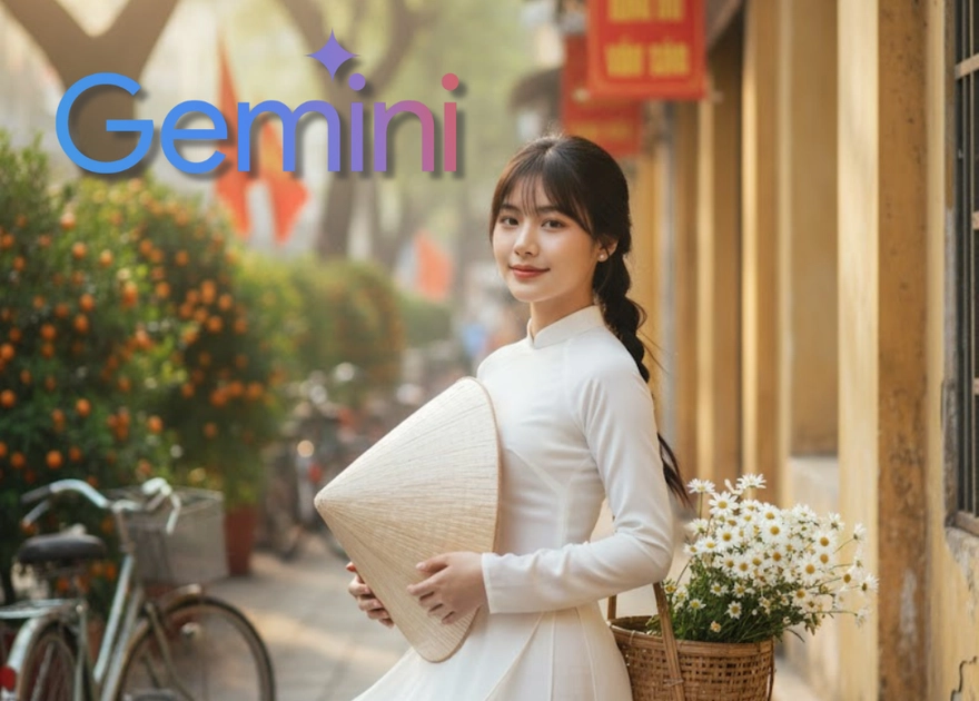 Vẻ đẹp phụ nữ Việt trong tà áo dài bằng Prompt AI