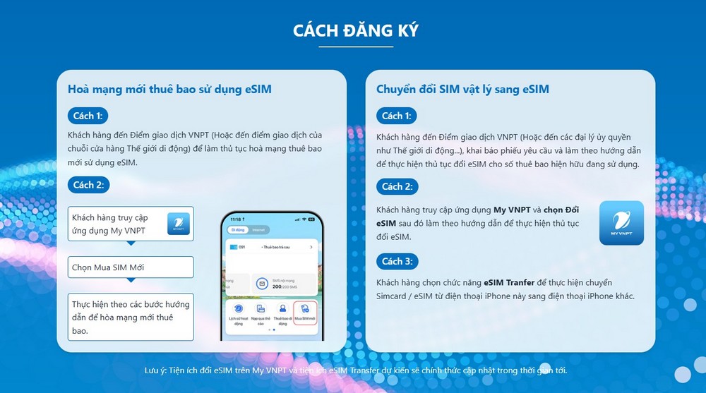 Hòa mạng tại nhà cùng eSIM VinaPhone