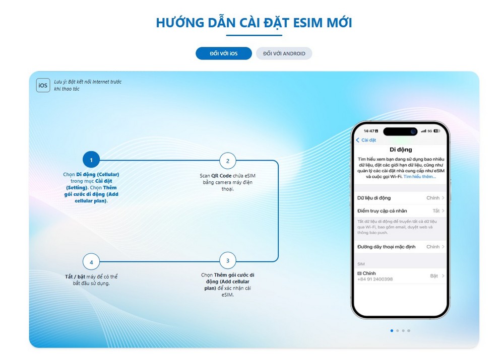 Hòa mạng tại nhà cùng eSIM VinaPhone