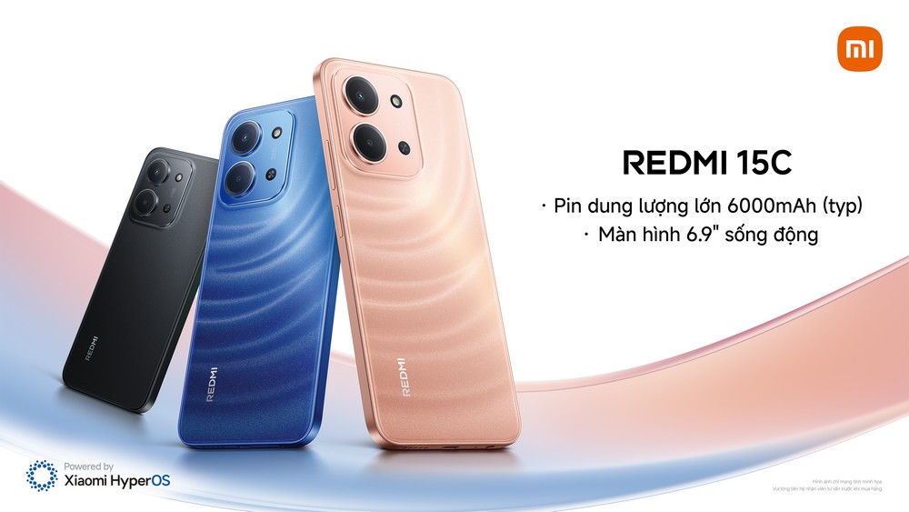 REDMI 15C ra mắt: Giá 3 triệu, pin khủng 6.000mAh