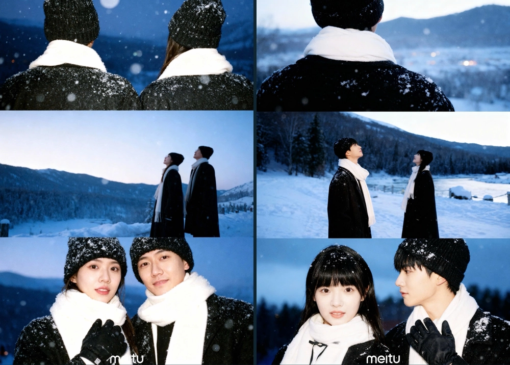 Bắt trend tạo ảnh couple tuyết rơi lãng mạn hot TikTok