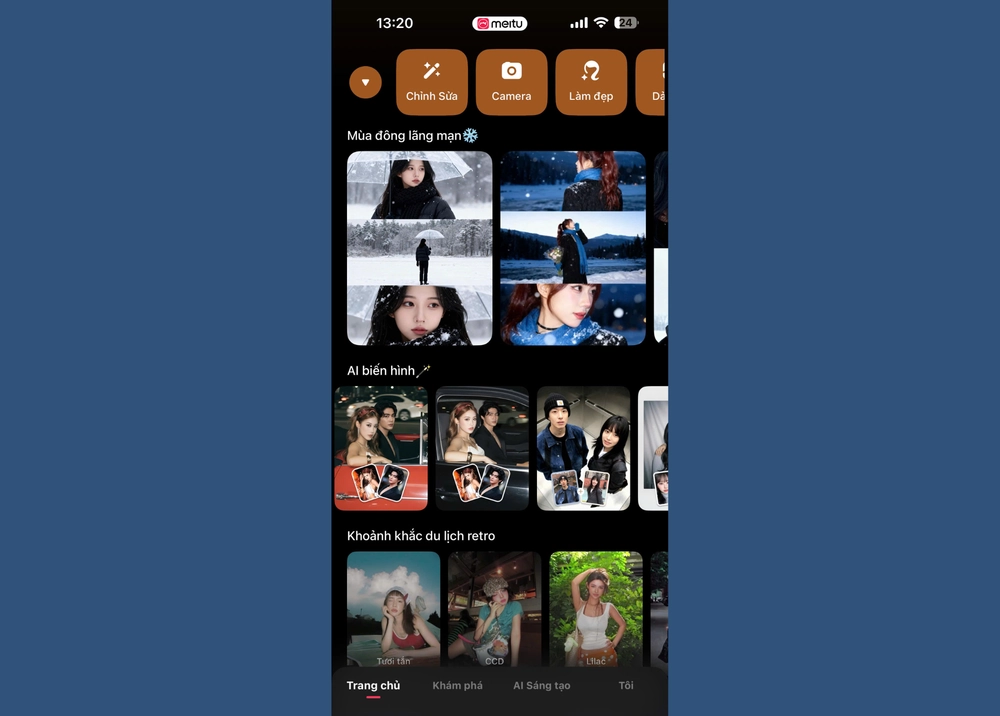 Bắt trend tạo ảnh couple tuyết rơi lãng mạn hot TikTok