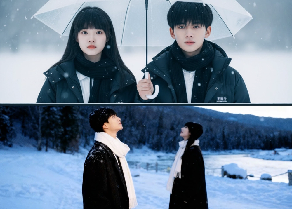 Bắt trend tạo ảnh couple tuyết rơi lãng mạn hot TikTok