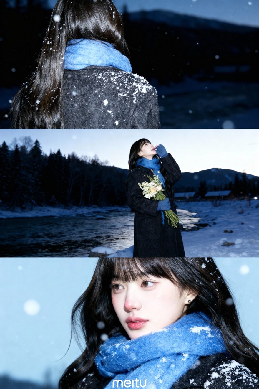 Cách tạo ảnh tuyết rơi bằng Meitu đang hot TikTok