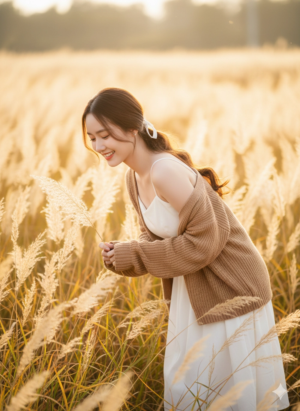 Câu lệnh Gemini tạo ảnh nàng thơ giữa đồng Cỏ Lau