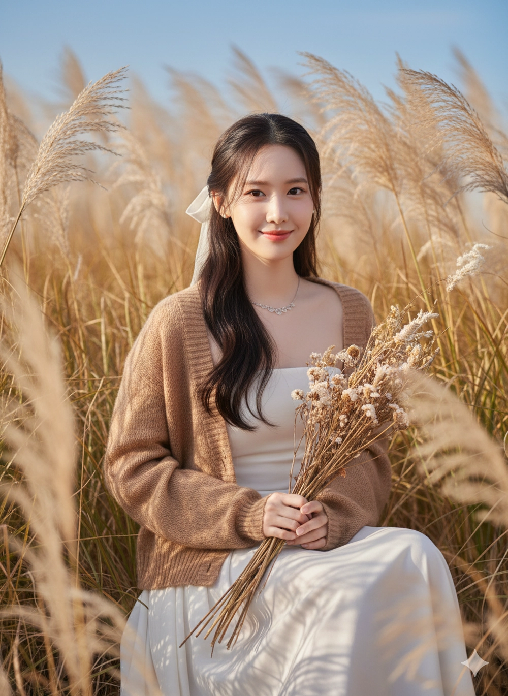 Câu lệnh Gemini tạo ảnh nàng thơ giữa đồng Cỏ Lau