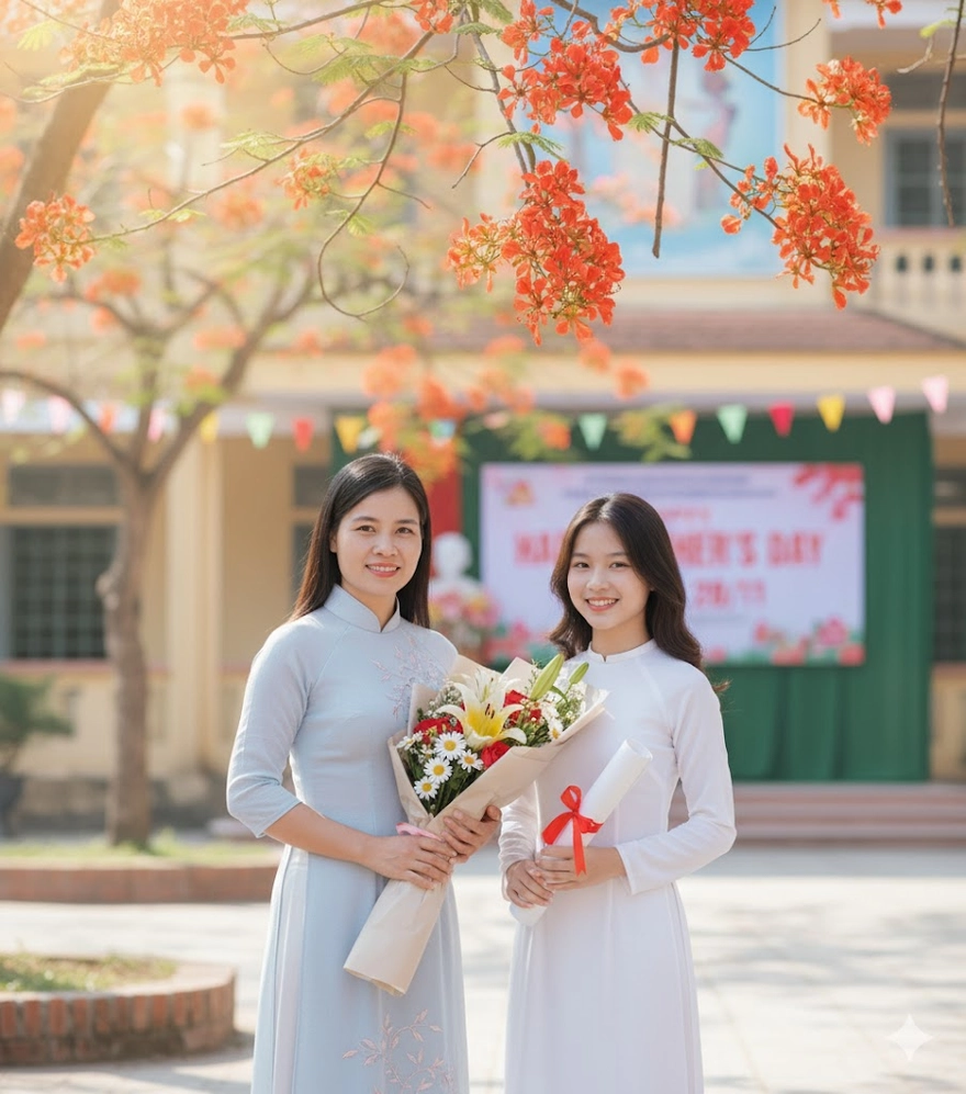 Câu lệnh tạo ảnh cô và trò ý nghĩa ngày 20/11