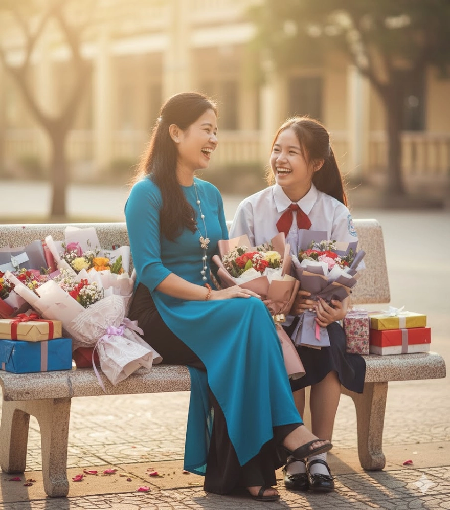 Câu lệnh tạo ảnh cô và trò ý nghĩa ngày 20/11