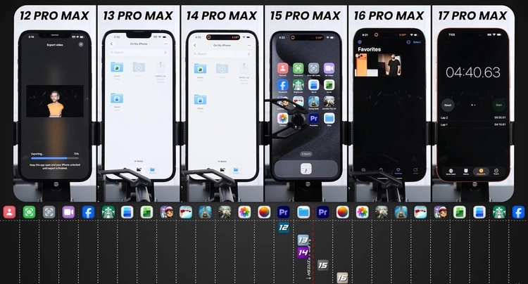 So kè tốc độ các đời iPhone từ iPhone 12 đến iPhone 17