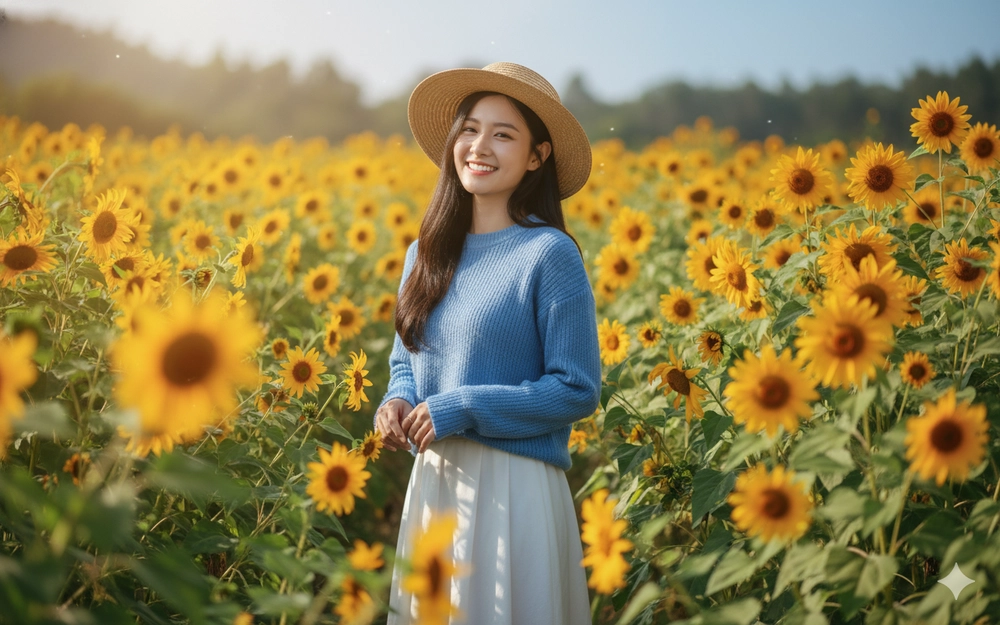 Tạo ảnh check-in hoa dã quỳ Đà Lạt lung linh bằng Gemini AI