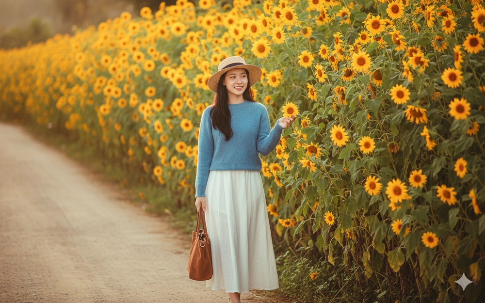 Tạo ảnh check-in hoa dã quỳ Đà Lạt lung linh bằng Gemini AI