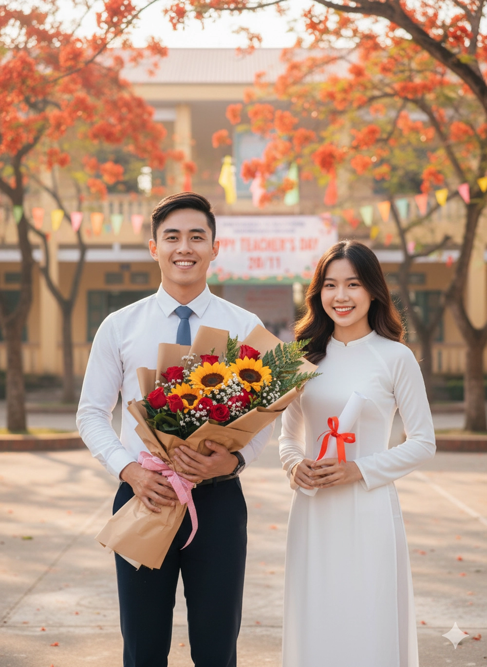 Tạo ảnh tri ân 20/11 tặng Thầy giáo với câu lệnh Gemini