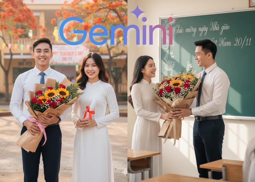 Tạo ảnh tri ân 20/11 tặng Thầy giáo với câu lệnh Gemini
