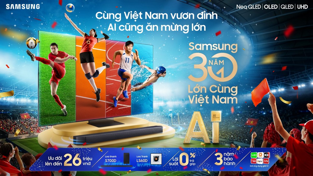 Samsung AI TV khuấy động mùa SEA Games 33