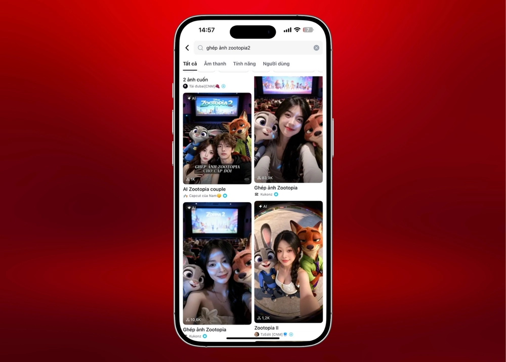 Cách tạo ảnh chụp cùng Zootopia hot hit với Capcut