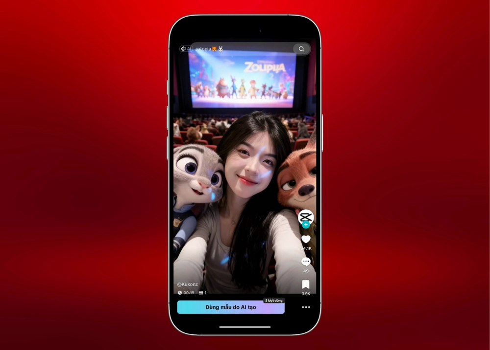 Cách tạo ảnh chụp cùng Zootopia hot hit với Capcut