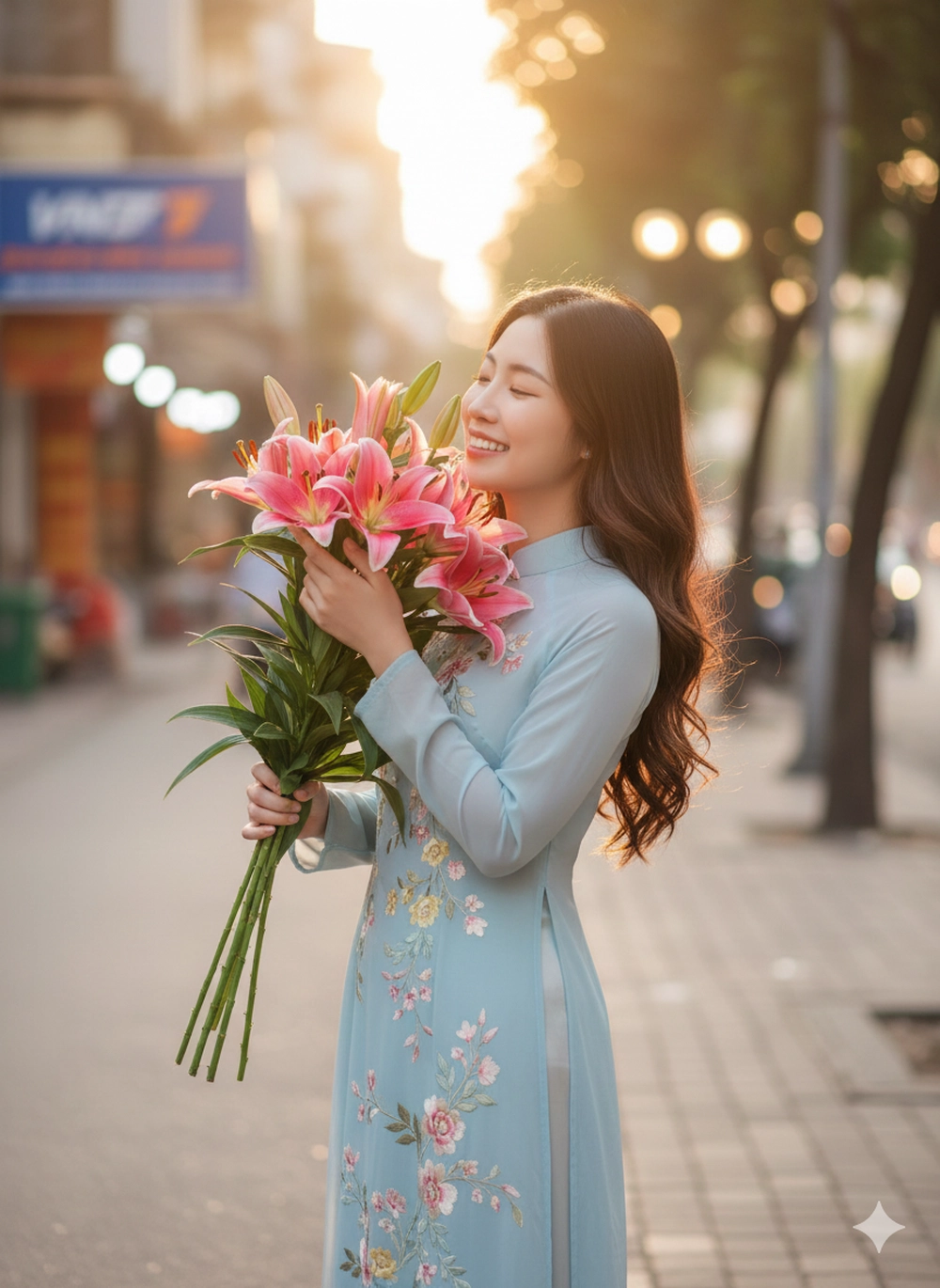 Hóa nàng thơ áo dài giữa phố phường Hà Nội với Gemini