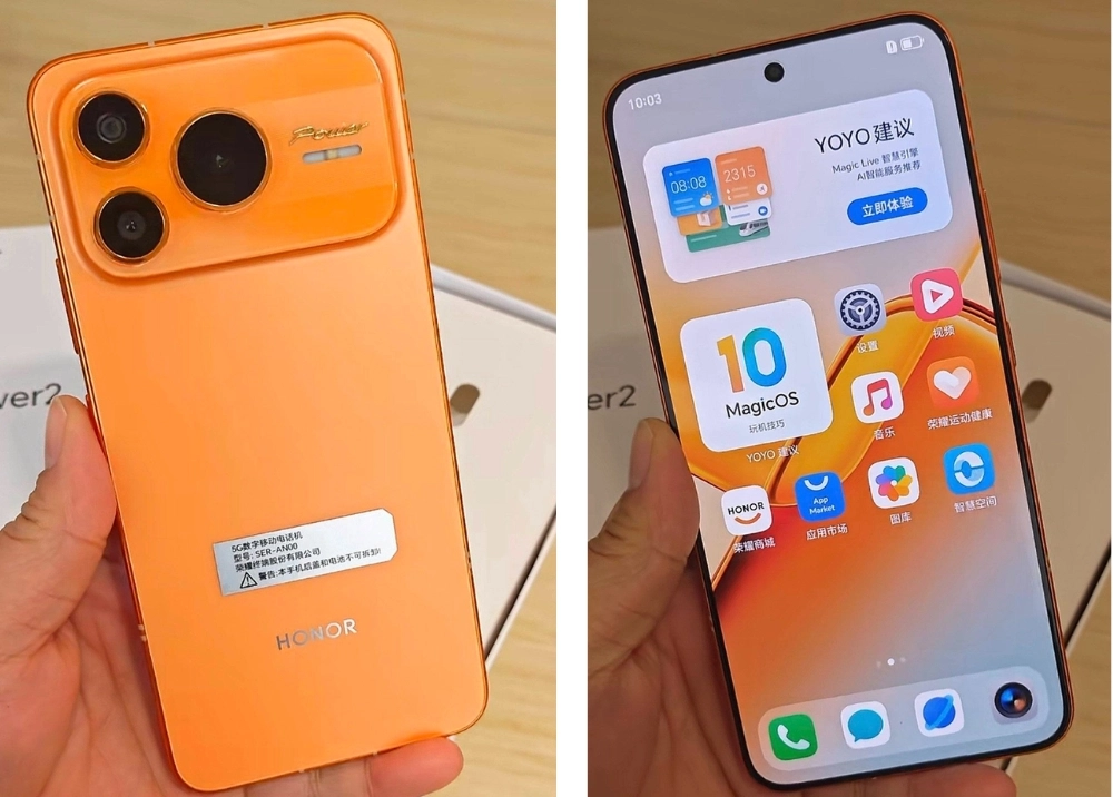 HONOR Power 2 lộ thiết kế ba camera hệt iPhone 17 Pro?