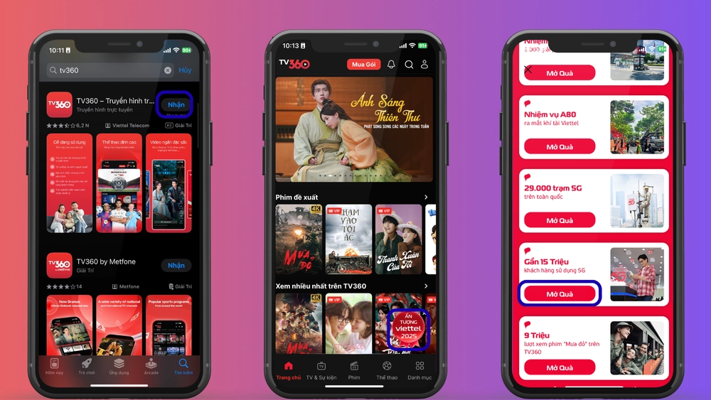 Cách nhận 15GB Data 5G Viettel qua ứng dụng TV360