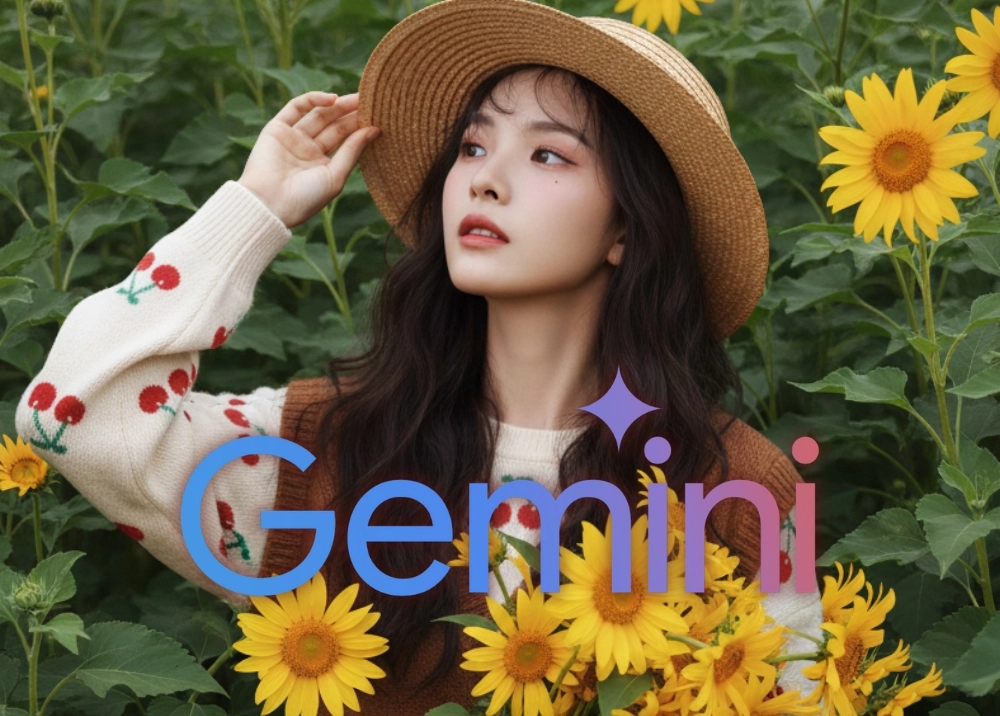 Prompt Gemini tạo ảnh bên hoa Dã Quỳ đẹp như mơ