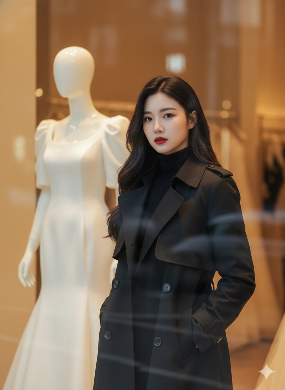 Prompt Gemini tạo ảnh cô gái trước bộ áo cưới mơ ước