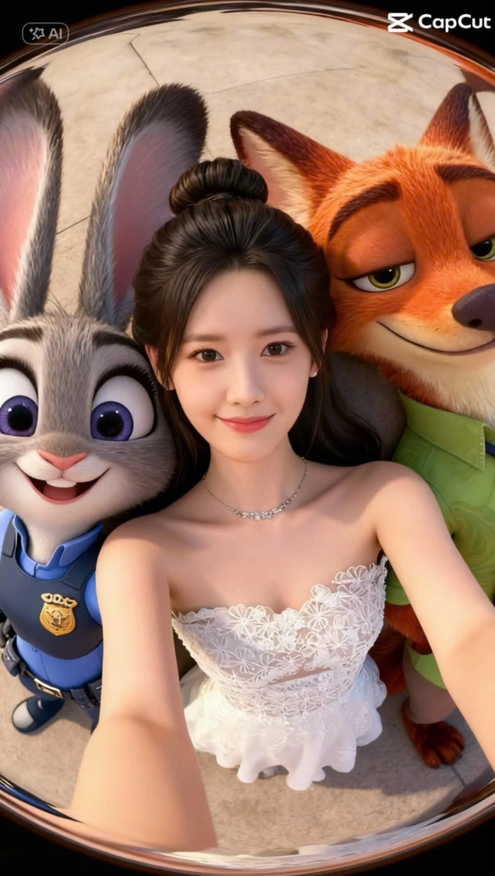 Cách tạo ảnh chụp cùng Zootopia hot hit với Capcut