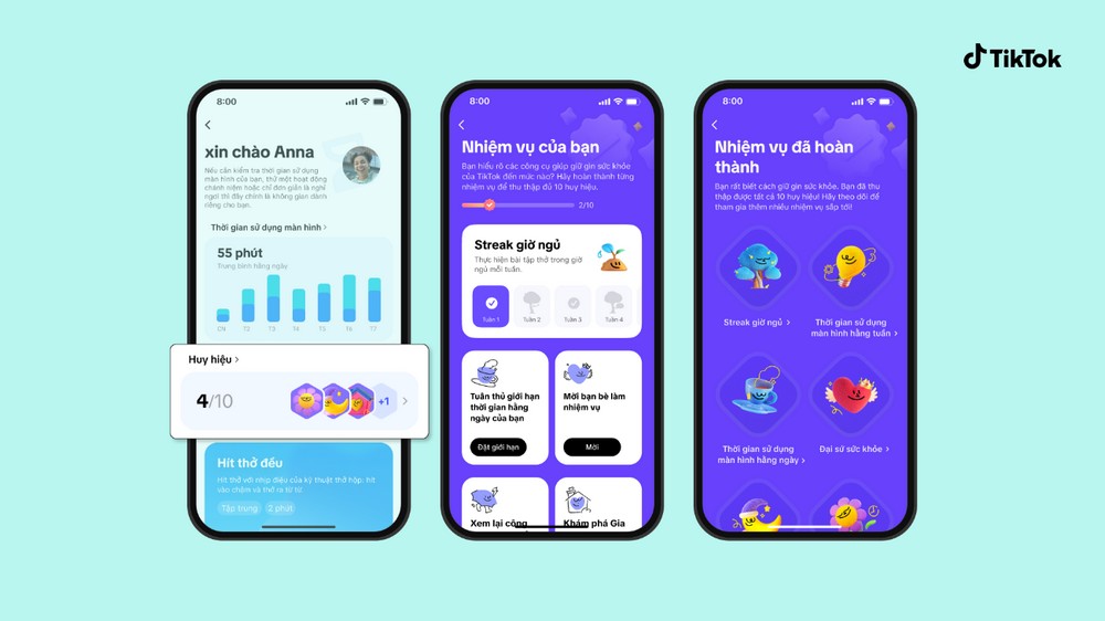 TikTok bổ sung công cụ thư giãn, quản lý thời gian sử dụng